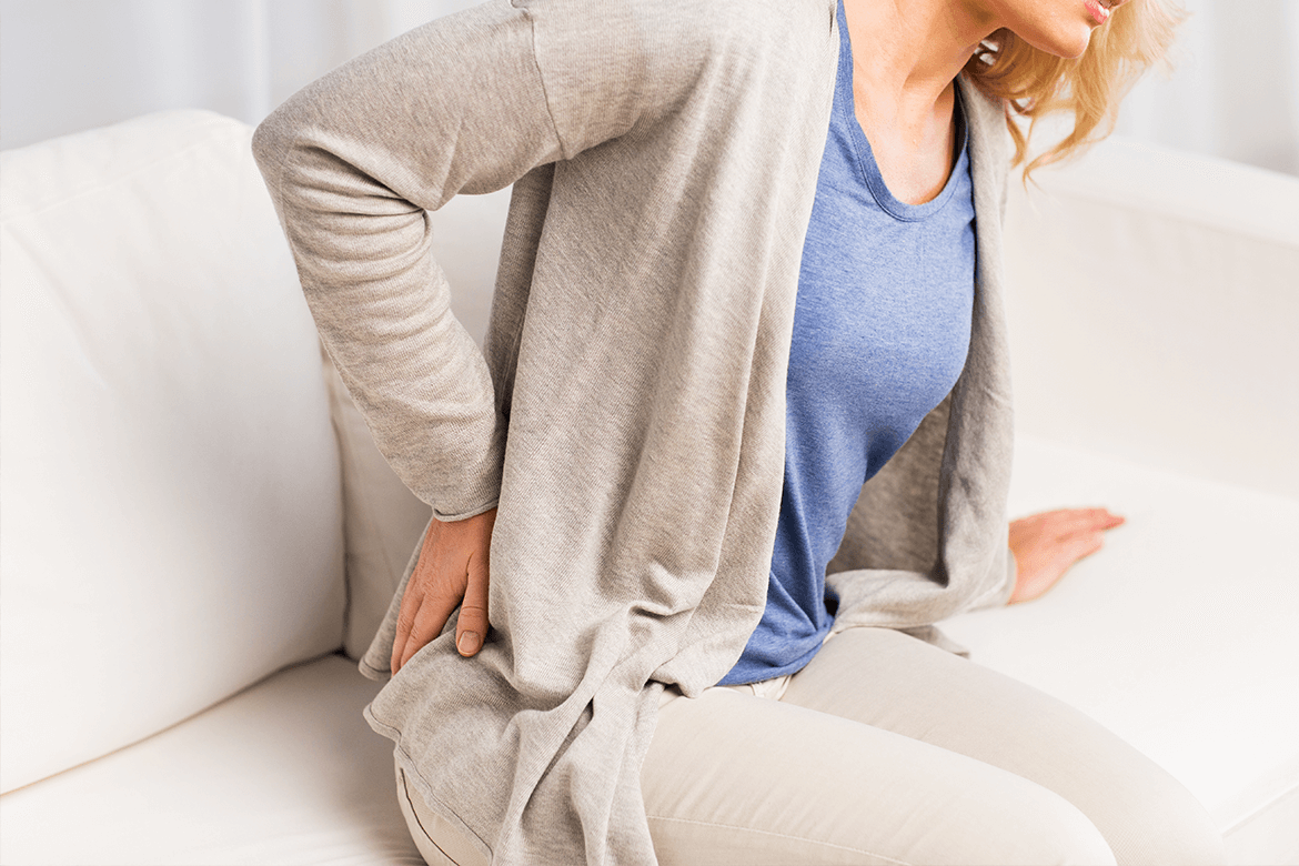 Woman with low back pain