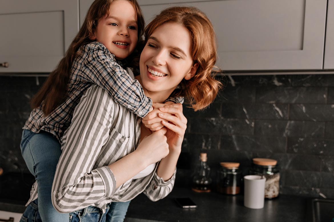 Mother and daughter with red hair