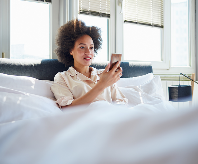 Woman video chatting on phone