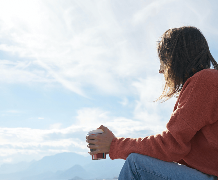 Woman looking out over scenic view