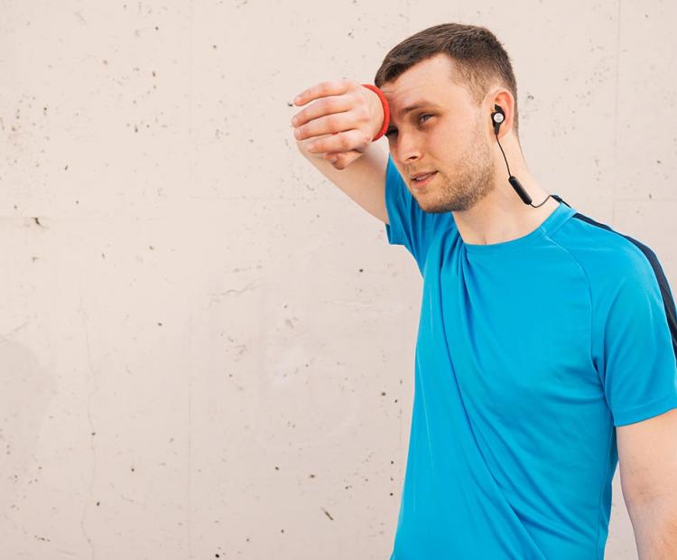 Man sweating after outdoor workout