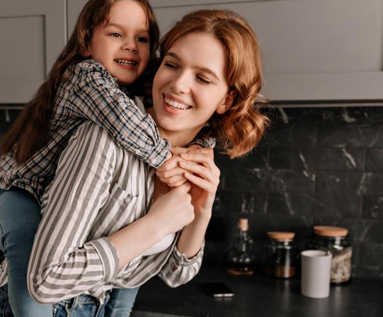 Mother and daughter with red hair