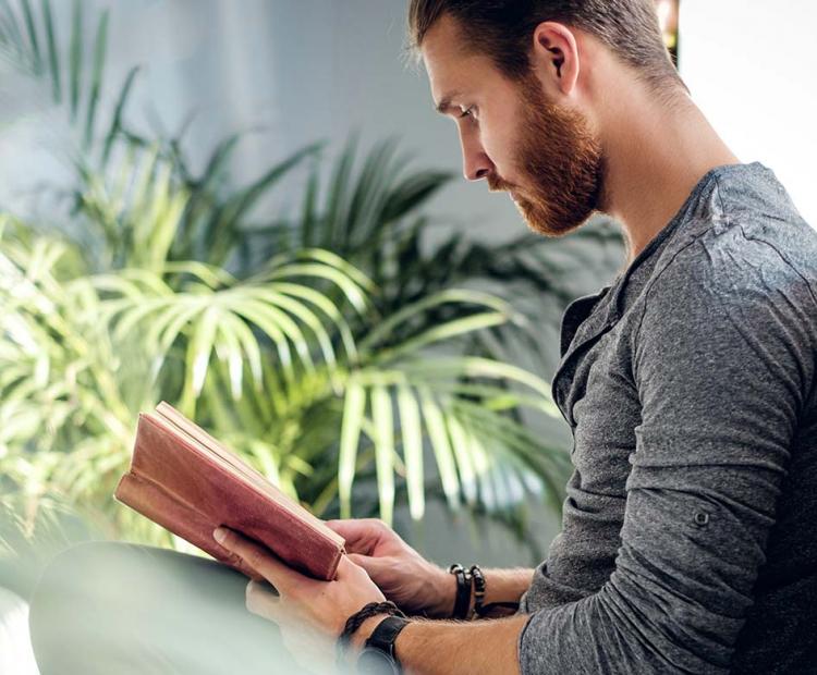 Man reading a book