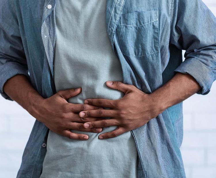 Man with stomach pain