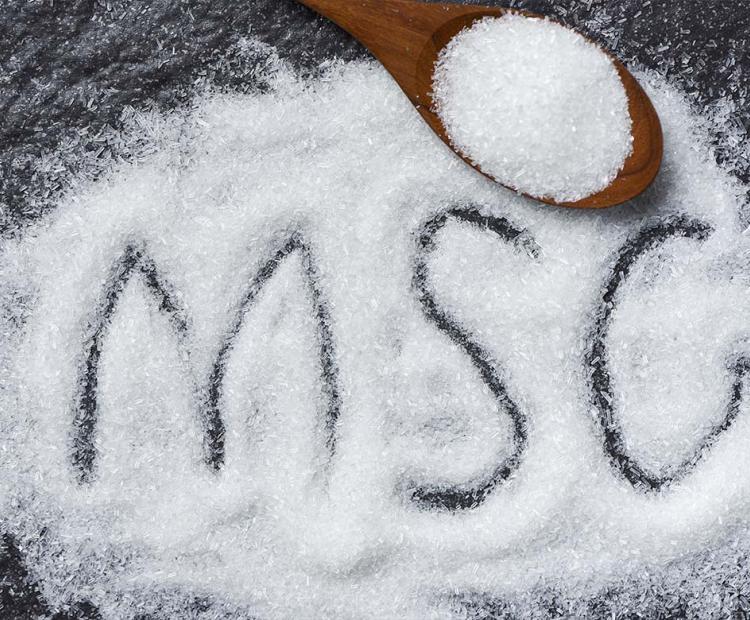 MSG powder spread on table