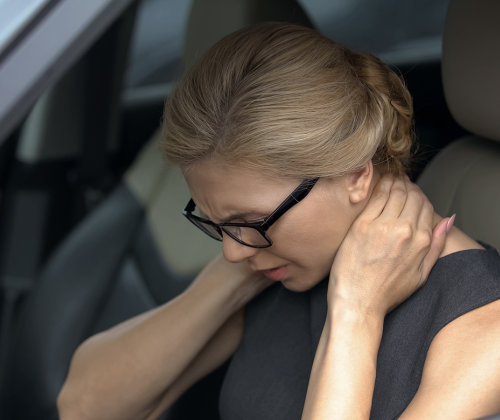 Woman with neck pain
