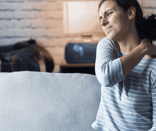 Woman with neck pain