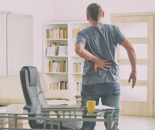 Main with back pain