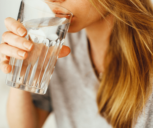 Woman drinking water