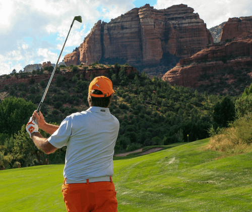 Golfer in Sedona, Arizona