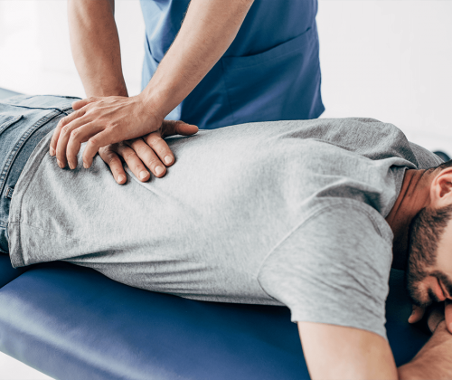 Man getting chiropractic adjustment