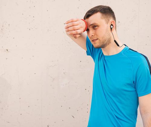 Man sweating after outdoor workout
