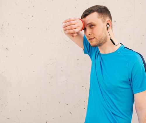 Man sweating after outdoor workout