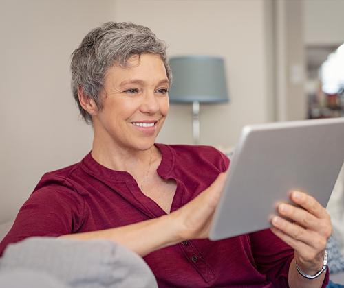 Woman on tablet computer