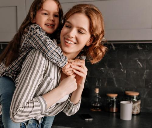 Mother and daughter with red hair