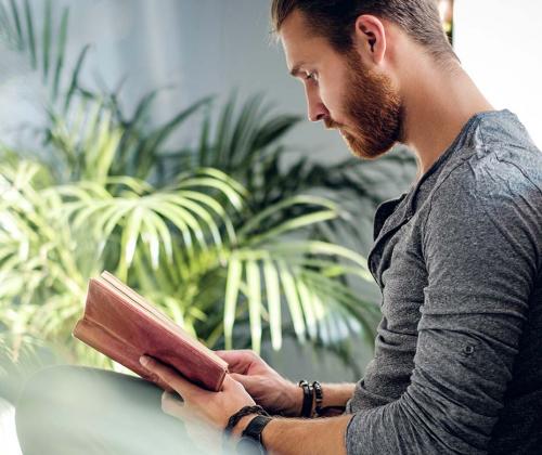 Man reading a book