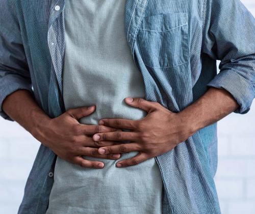 Man with stomach pain