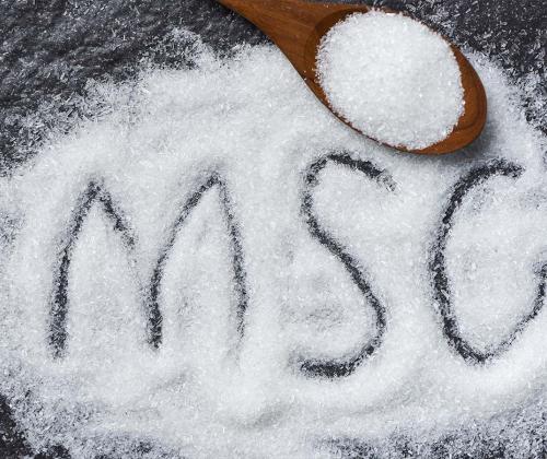 MSG powder spread on table