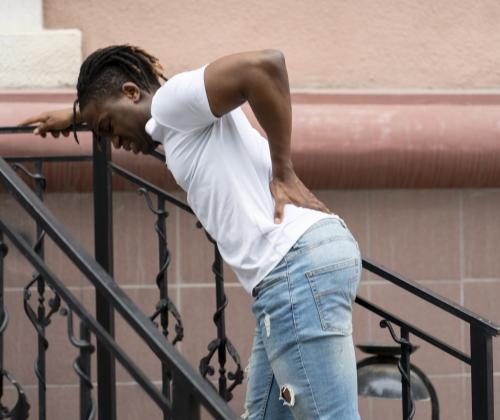 A man with back pain.