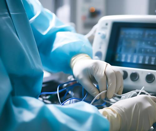 Doctor administering rfa radiofrequency ablation
