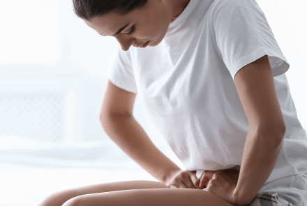 Woman with lower abdominal pain