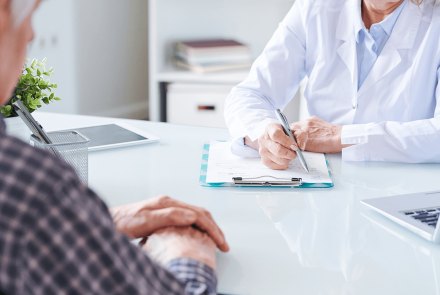 Doctor writing a prescription