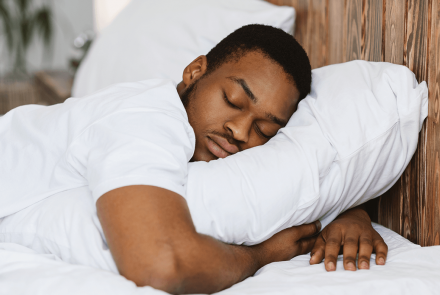 Man sleeping and using a pillow