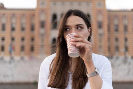 Woman drinking coffee