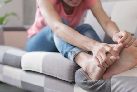 Woman with foot pain