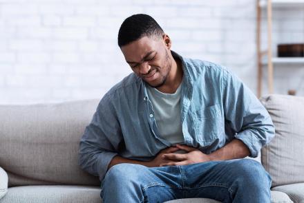 Man with stomach pain