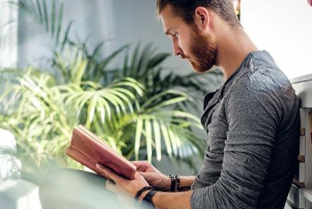Man reading a book