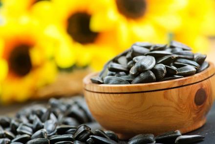 Sunflower seeds in bowl