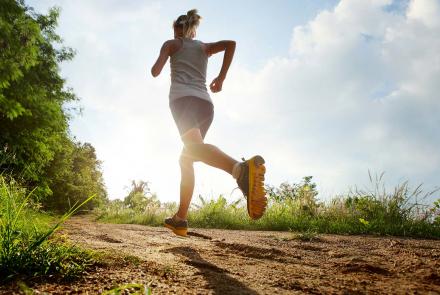 Woman running in the heat